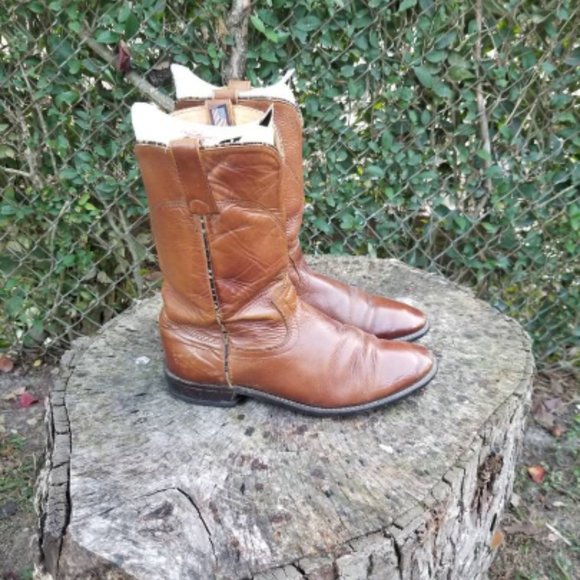 Acme Hawkeye Brown Roper Western Cowboy Boots main image 8